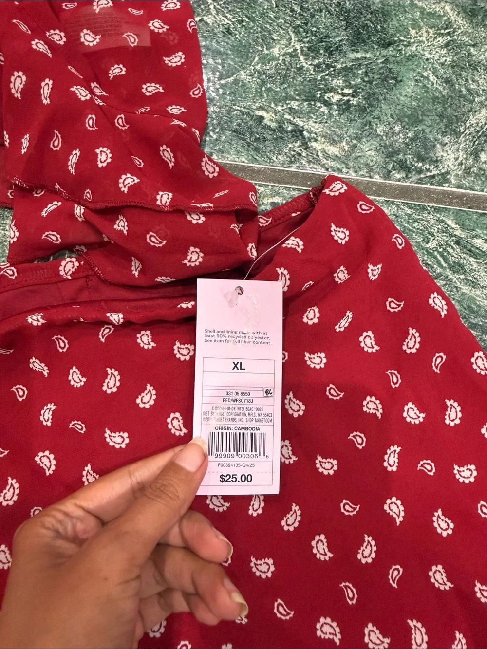 Set! Women's Flyaway Bandana Tank Top & Skirt- Wild Fable Red Paisley  XL NWT